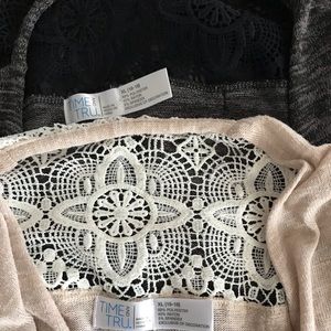 Last Call! - Time and Thru Lace Open Cardigans XL